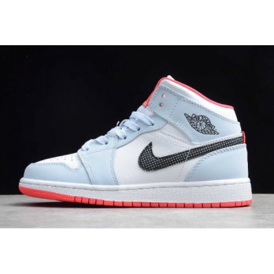 Nike Air Jordan 1 Mid Half Mavi / Siyah Basketbol Ayakkabısı Türkiye - 6P7UDGJ6